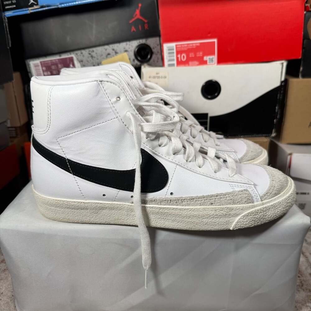 Nike Blazer Mid '77 Vintage White Black BQ6806-100 Size 8.5
